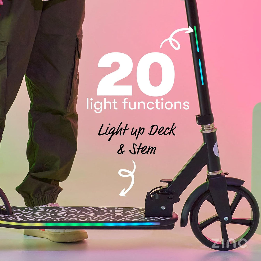 Zinc Big Wheeled Light Up Brillz Scooter – beleuchtetes Deck, beleuchteter Vorbau, 20 Verschiedene L