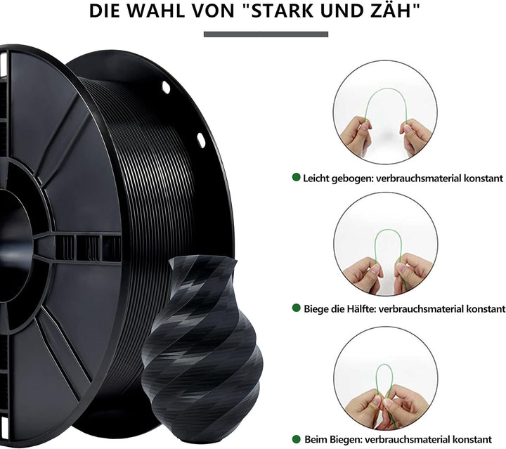 iBOSS PLA Plus (PLA+) 3D-Drucker Filament 1,75mm, Massgenauigkeit +/- 0,02 mm 1 kg Spule (2,2 LBS),