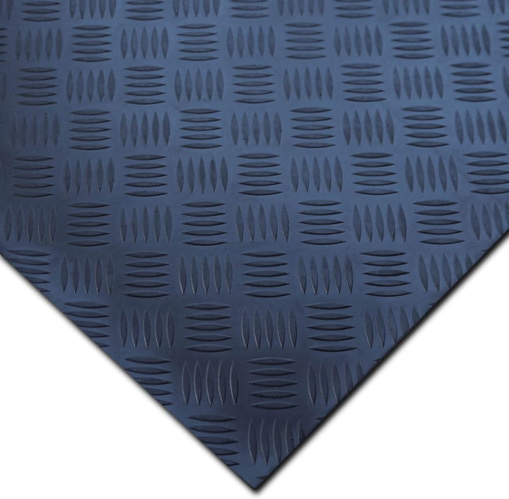Nova Forma Gummiläufer Meterware Checker - 150 x 100 cm - Schwarz 3mm | Rutschhemmende Gummimatte mi