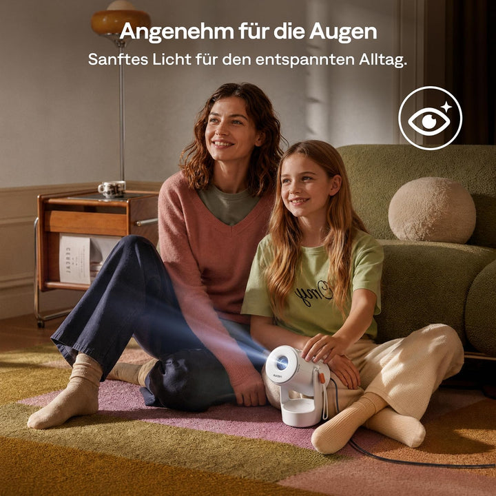 Aurzen E1 Mini Beamer mit Offiziellem Netflix, Smart Projektor Heimkino Weiss, Weiss