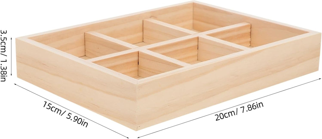 VICASKY 2 Stück Holz Serviertablett mit Unterteilungen Vielseitig Einsetzbar Leicht zu Reinigen für