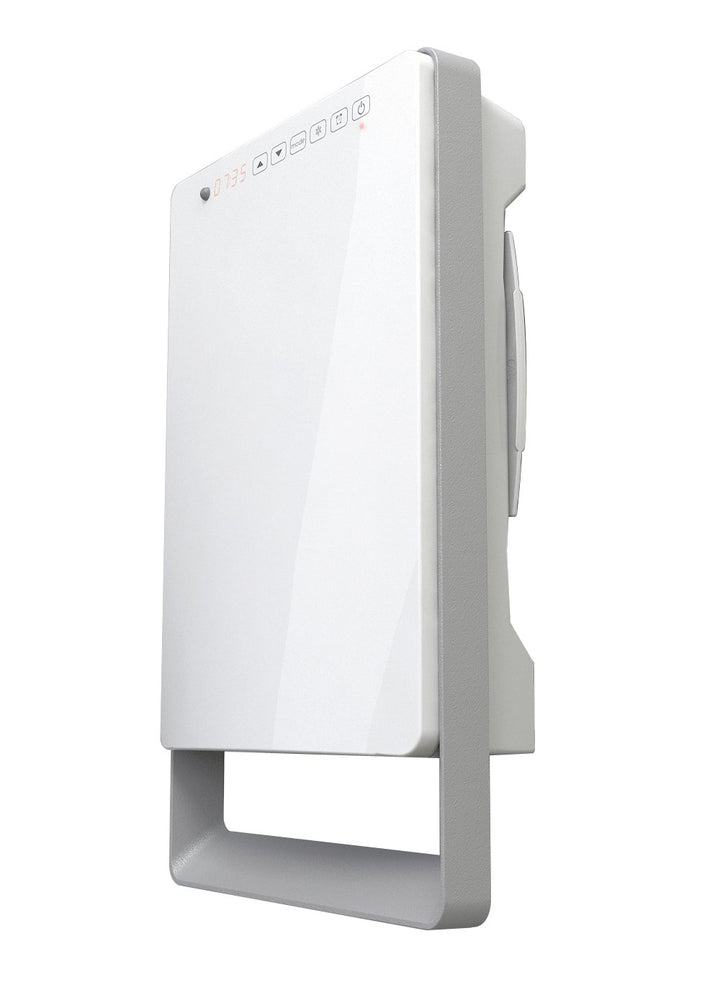 Radialight TOUCH Digitaler Wandheizlüfter mit Handtuchstange (Perlgrau) TBSLI003 Weiss Glänzend/Grau