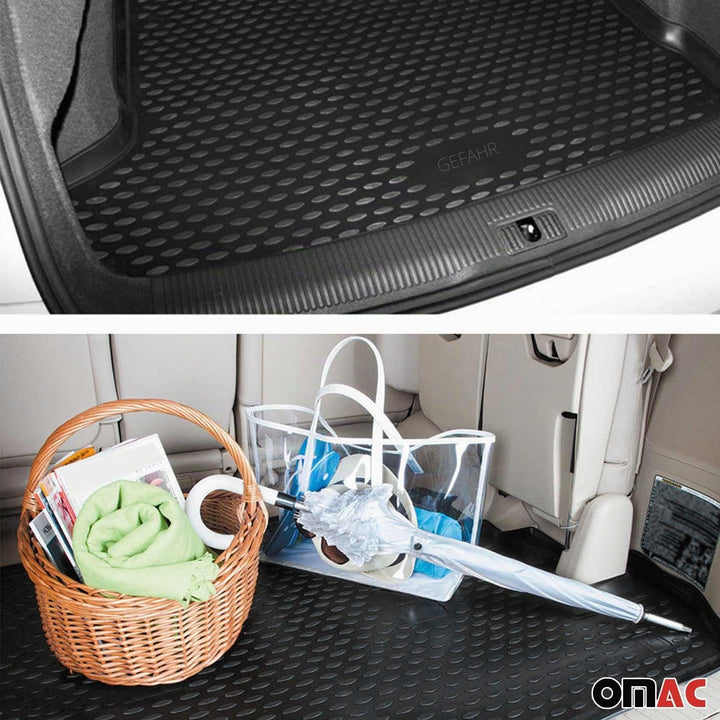 OMAC Fussmatten &amp; Kofferraumwanne Set kompatibel mit BMW 5er G30 2017-2024 Gummi TPE Schwarz 5X Set