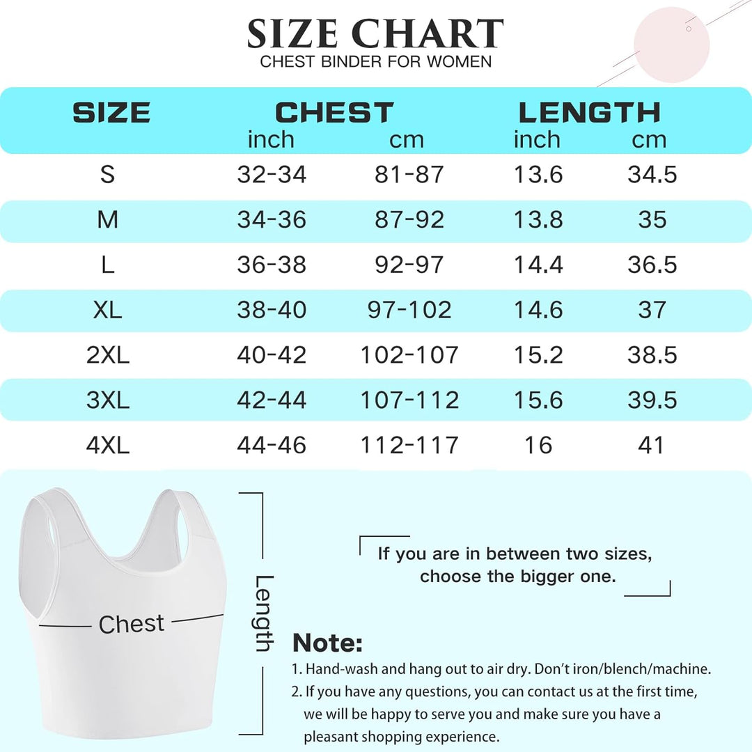 XUJI Halb Brust Binder Transgender Kompression FTM Pullover Design Binder XL Weiss, XL Weiss
