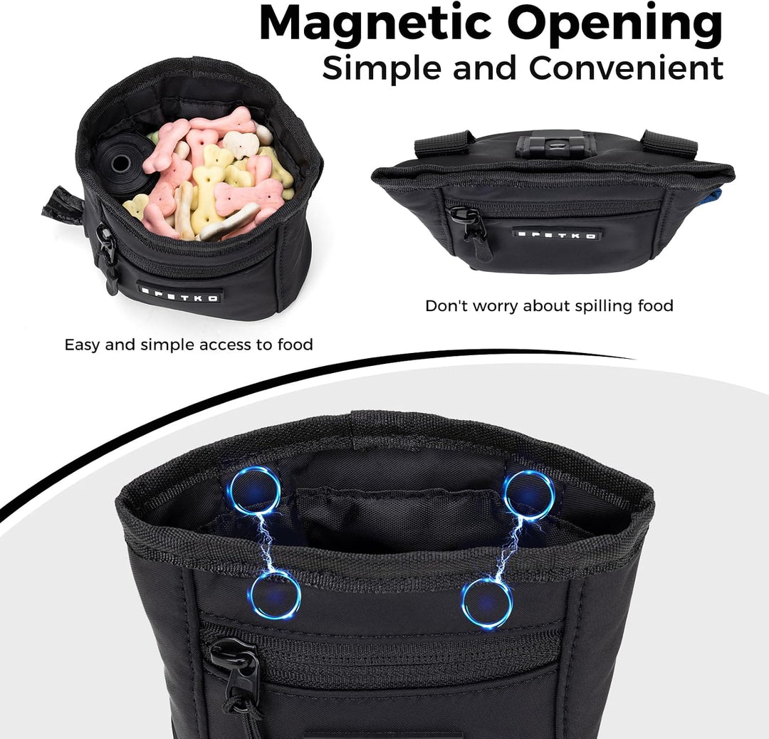 Leckerlibeutel für Hunde mit Metall-Gürtelclip, Leistungsstarke Magnetverschluss Gerät Beutel Lecker