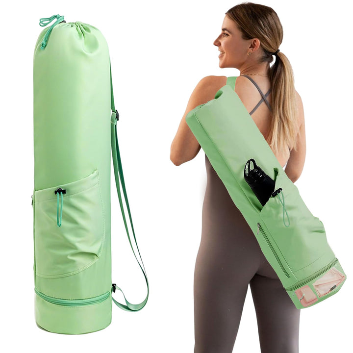 Yogatasche mit Nassfach und Flaschentasche, Sporttasche Damen Verstellbarer Schultergurt Yogamatte T