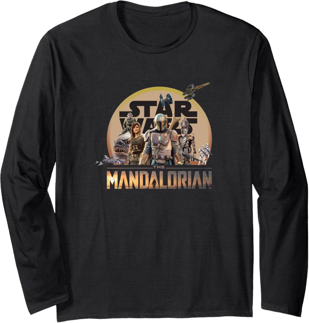 Star Wars The Mandalorian Character Collage Langarmshirt