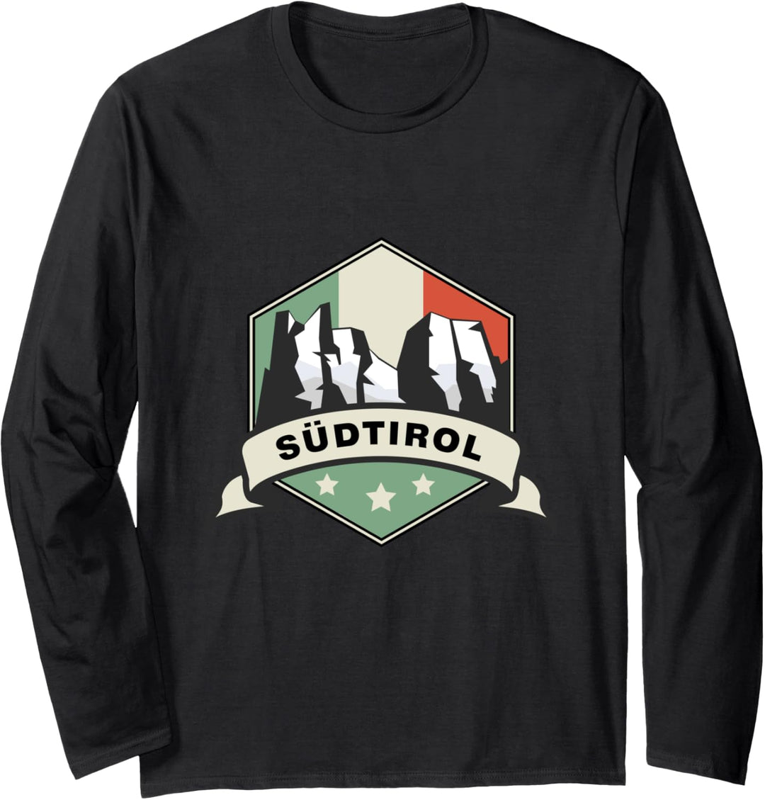 Dolomiten Südtirol Gebirge Drei Zinnen Motiv für Bergsteiger Langarmshirt
