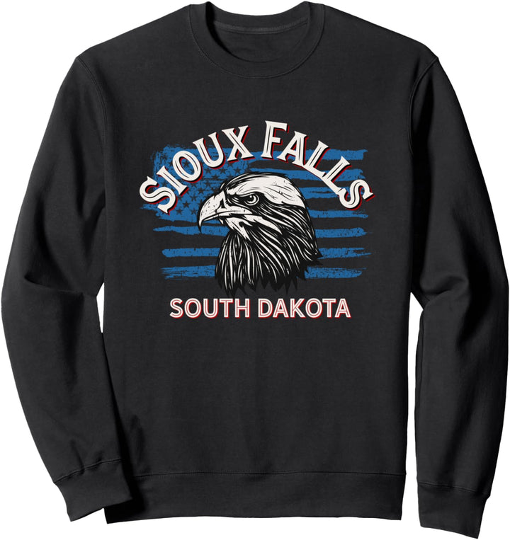 Retro Adler USA Flagge South Dakota - Vintage Sioux Falls Sweatshirt