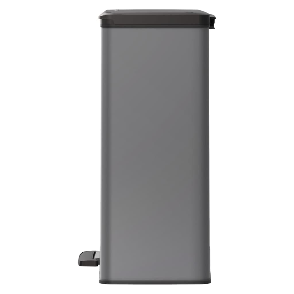 Curver Tretmülleimer Deco Rechteckig 65L Grau, Tretmülleimer, Abfallbehälter, Tretabfalleimer, Müllb