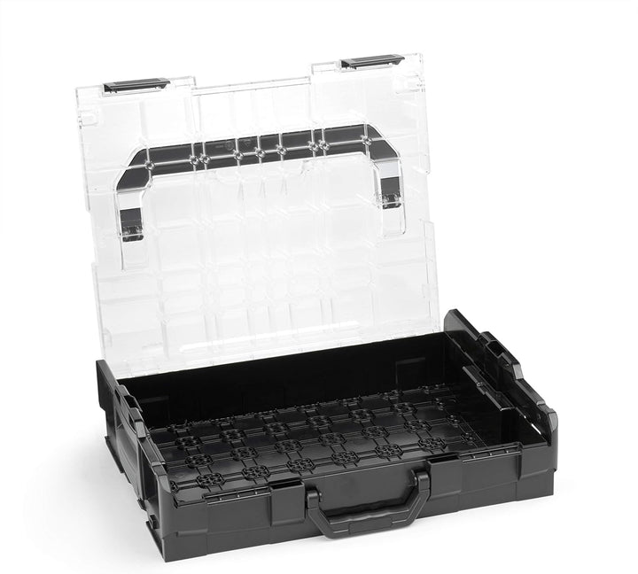 Sortimo Bosch L-BOXX 102 Kunststoff Werkzeugkoffer schwarz Deckel transparent leer Sortierbox für Kl