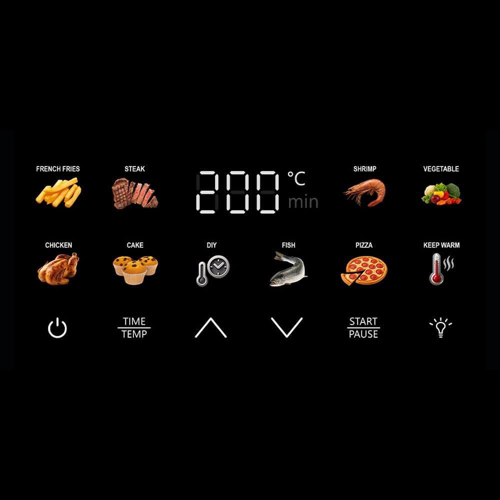 Heissluftfritteuse XXL 8L Familie, Multi Airfryer &amp; Mini Backofen 2000W mit 10 Automatikprogrammen,