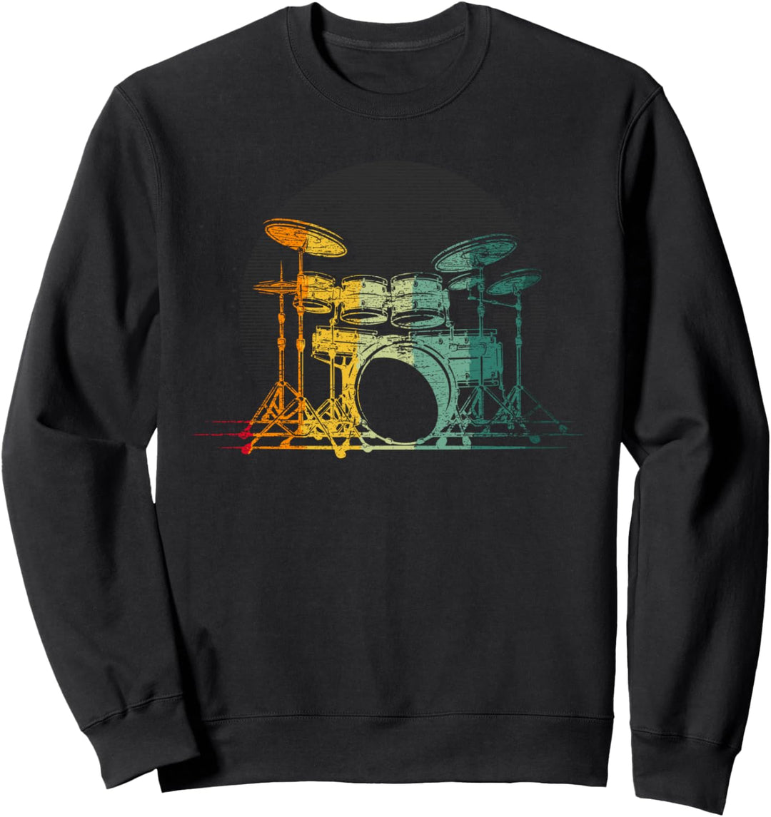 Retro Musikinstrument Schlagzeuger Drummer Schlagzeug Sweatshirt