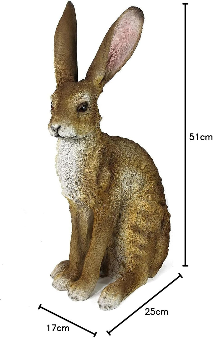 Arnusa Tierfigur Feldhase lebensgross 51cm Gartenfigur Hase Rammler Gartendekoration