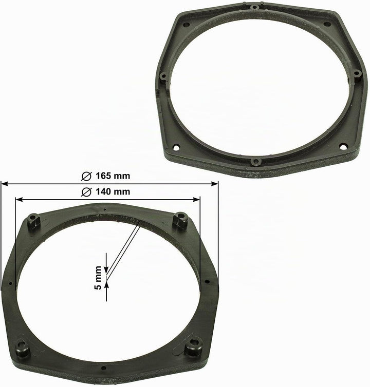 tomzz Audio 2837-001-1 Lautsprecherringe Adapter Halterungen kompatibel mit Mitsubishi Pajero Lancer