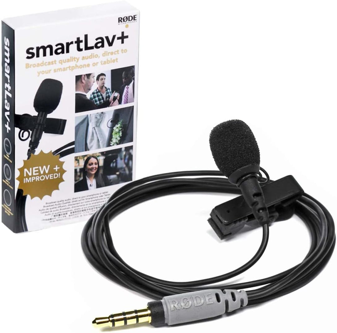keepdrum RØDE SmartLav+ Lavalier-Mikrofon für Smartphone WS05BK Fell-Windschutz + ADP03 Kabel 3,5mm