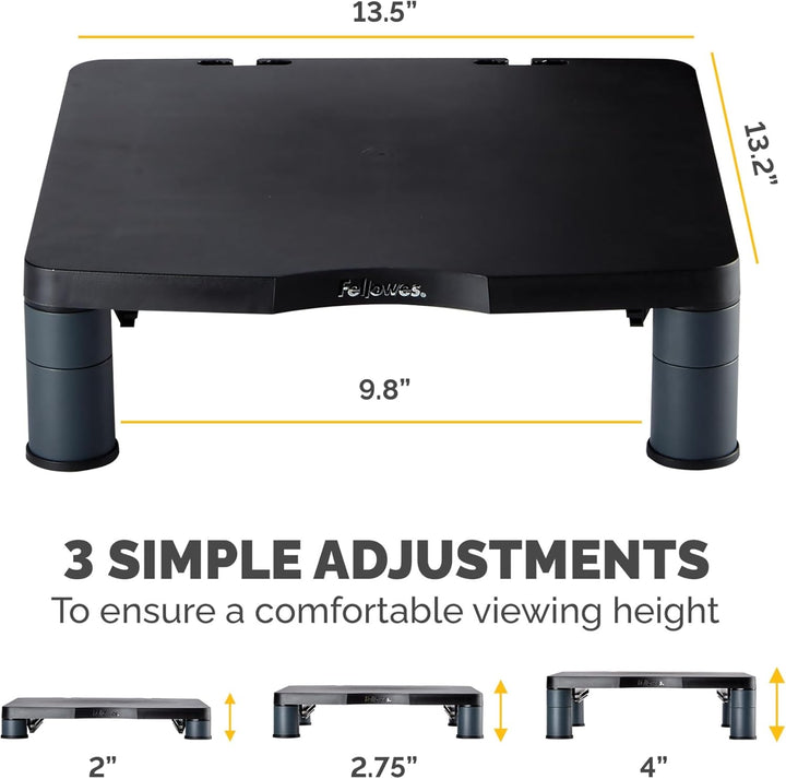 Fellowes Monitorständer Standard, höhenverstellbar, ergonomisch, sehr stabil für alle Arten von Moni