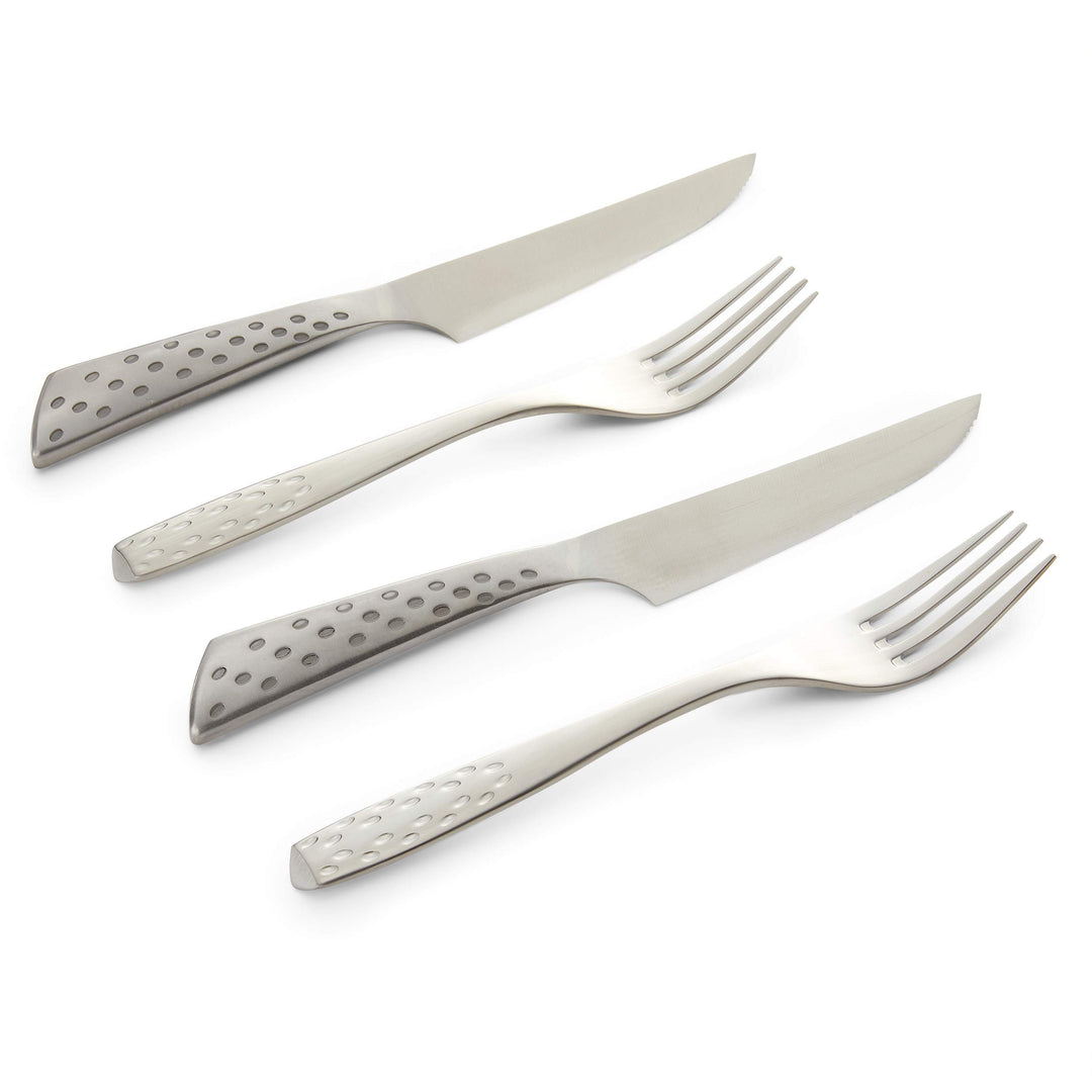 Weber Deluxe Steak-Set, 4-teilig, bestehend aus Messer & Gabel, aus hochwertigem Deutschen Edelstahl