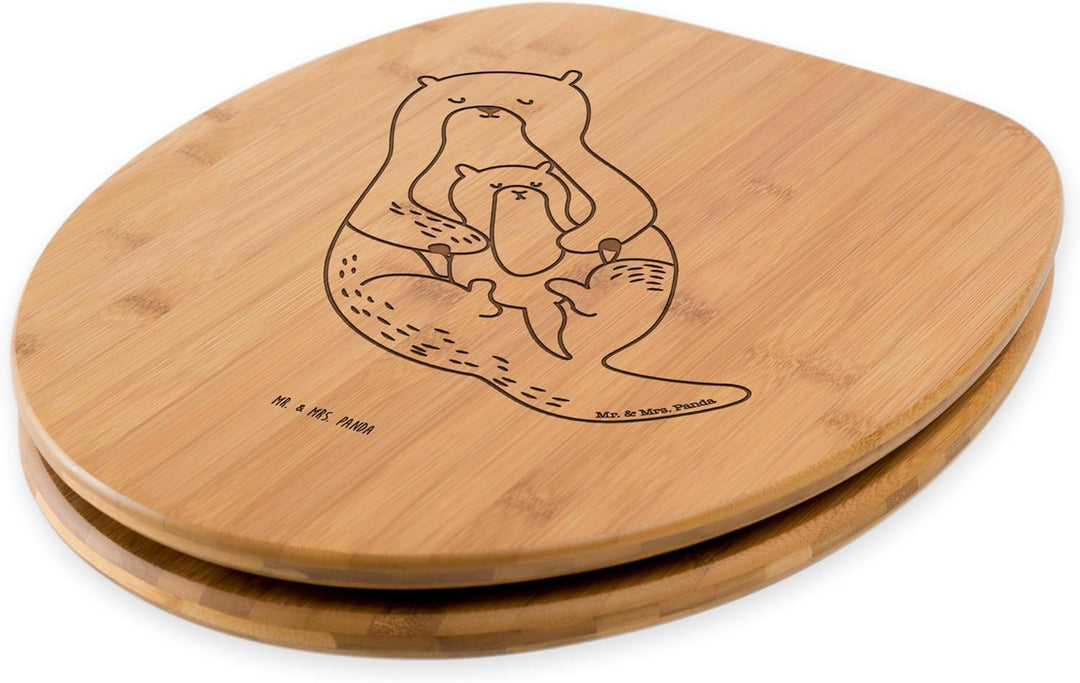 Mr. &amp; Mrs. Panda WC Sitz Otter mit Kind - Geschenk, Klobrille, Seeotter, WC-Sitz, Klodeckel, Geburt,