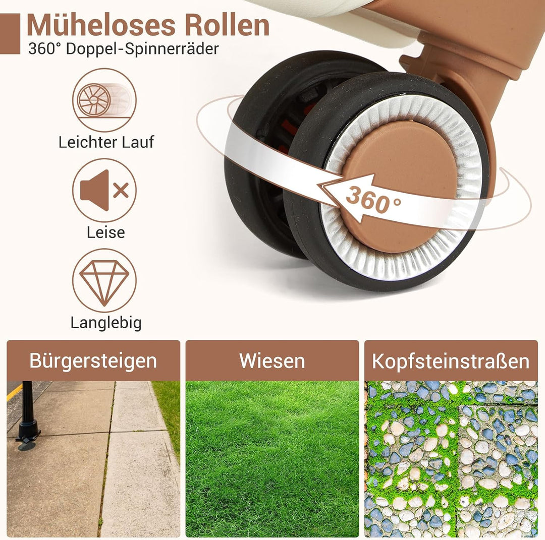 KONO Kofferset 3 Teilig Hartschale Leicht Polypropylen Koffer Handgepäck/Mittelgross/Gross Reisekoff