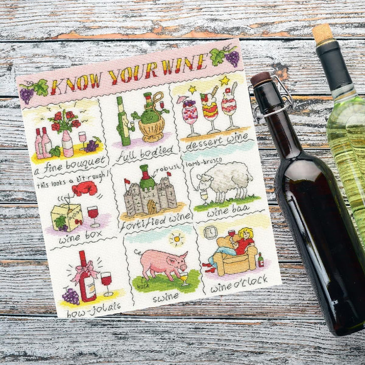 Bothy Threads Kreuzstich Set mit Zählmuster Wein-Kenner