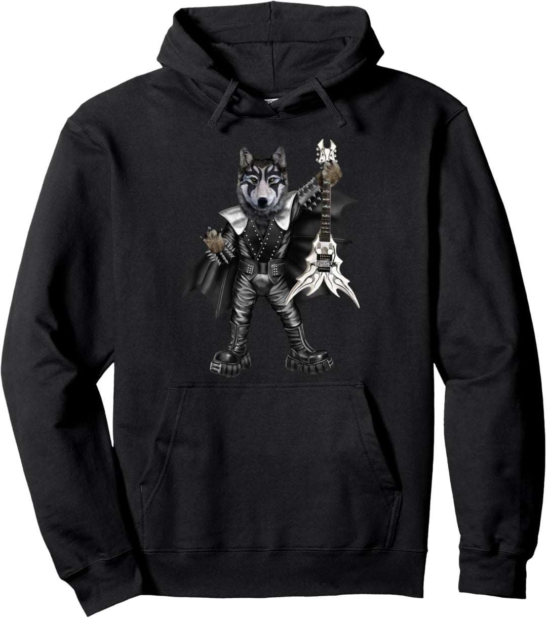 Punkrockgitarrist Wolf in der Heavy Metal Band Pullover Hoodie