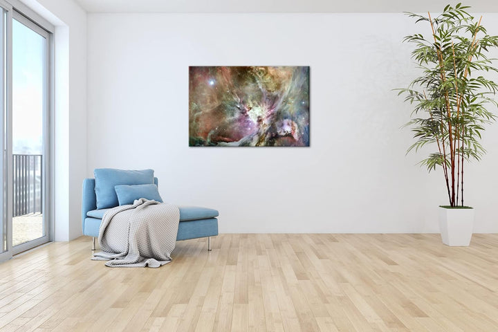 deyoli der Orionnebel Format: 100x70 als Leinwandbild, Motiv fertig gerahmt auf Echtholzrahmen, Hoch
