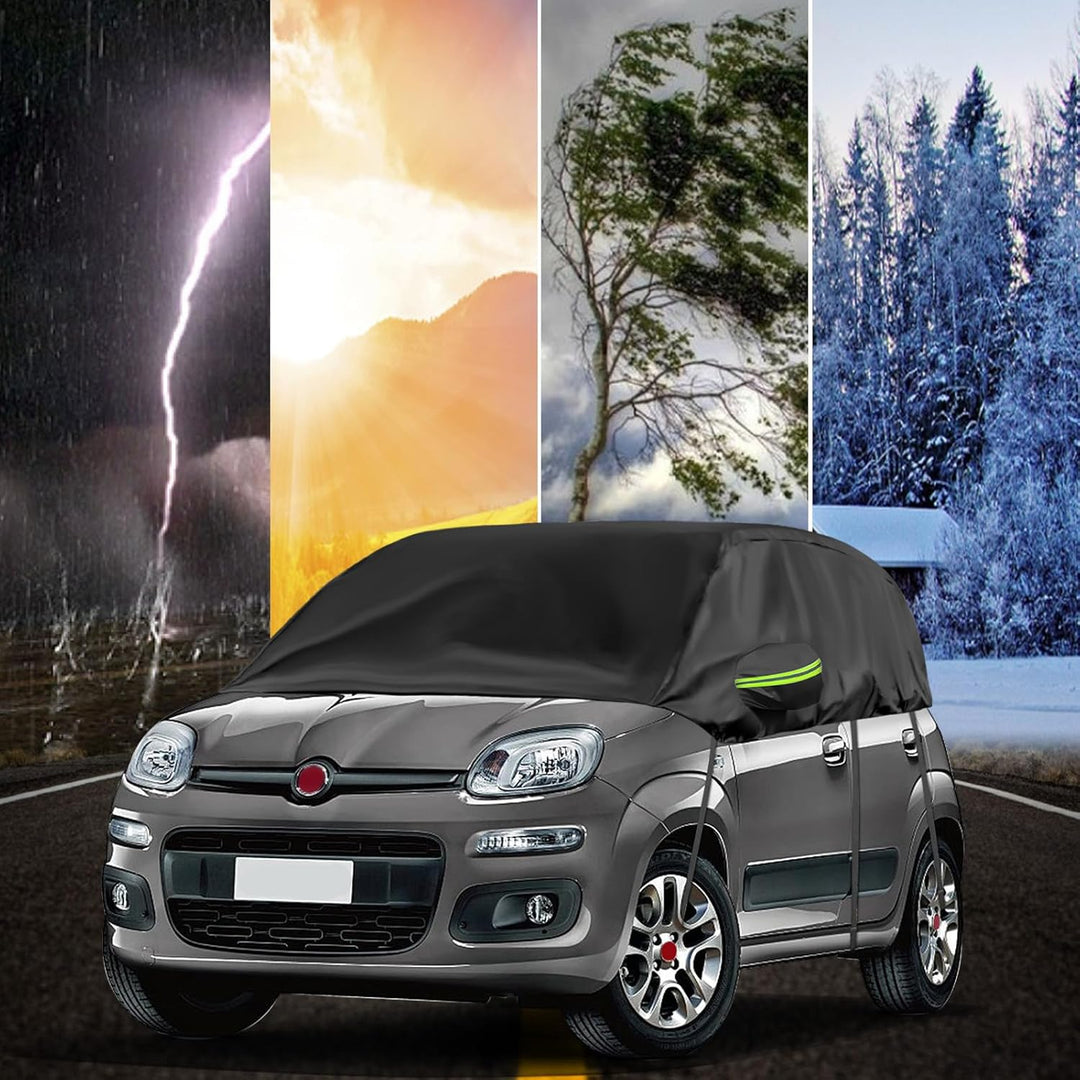 Autoabdeckung Wasserdicht Ersatz für Panda 2003-2023, Halbgarage, Autohülle Autoplane, Winddichte Ha