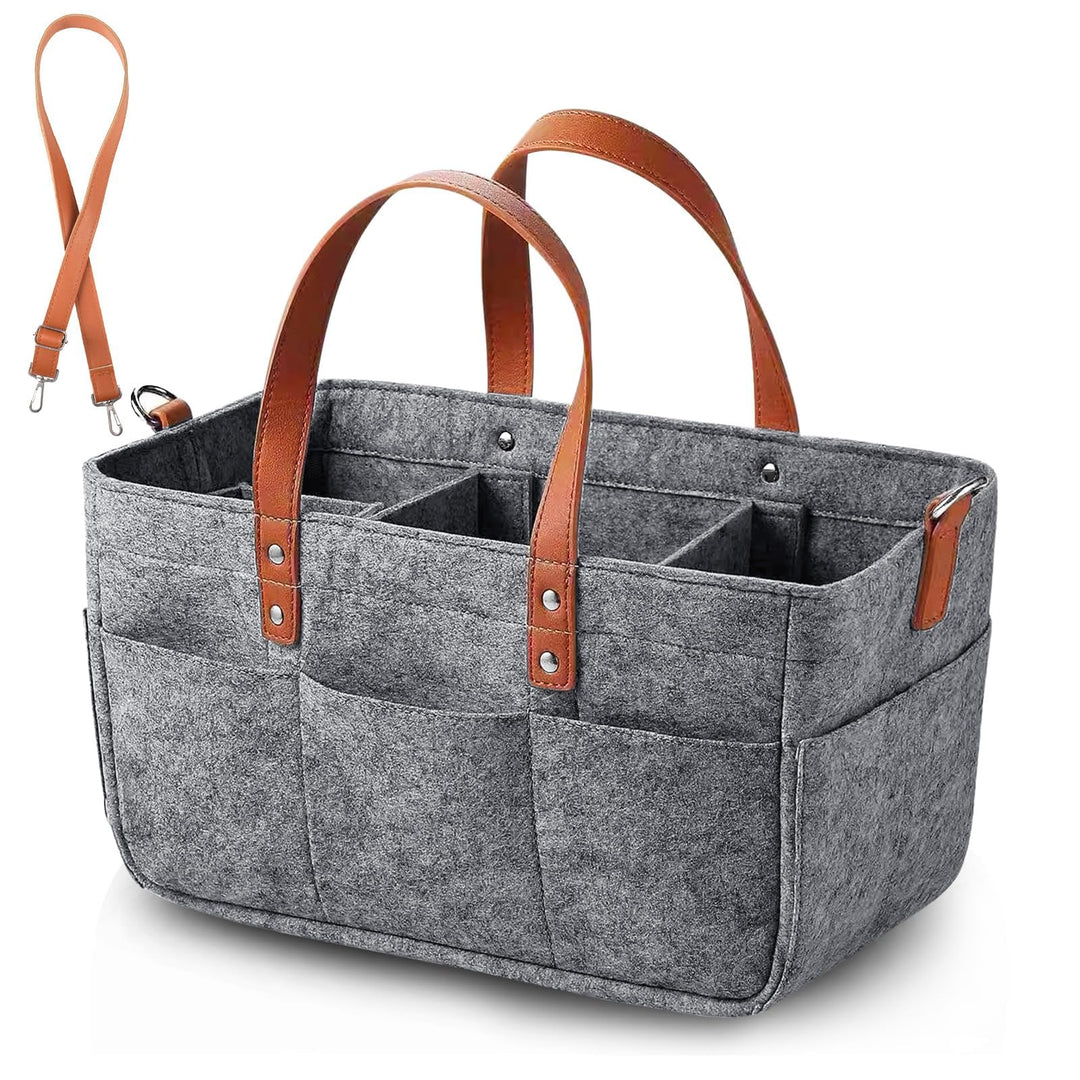 30L Filztasche Einkaufstasche mit Fächern, Filztasche Einkaufskorb Shopper für Outdoor Trips, Pickni