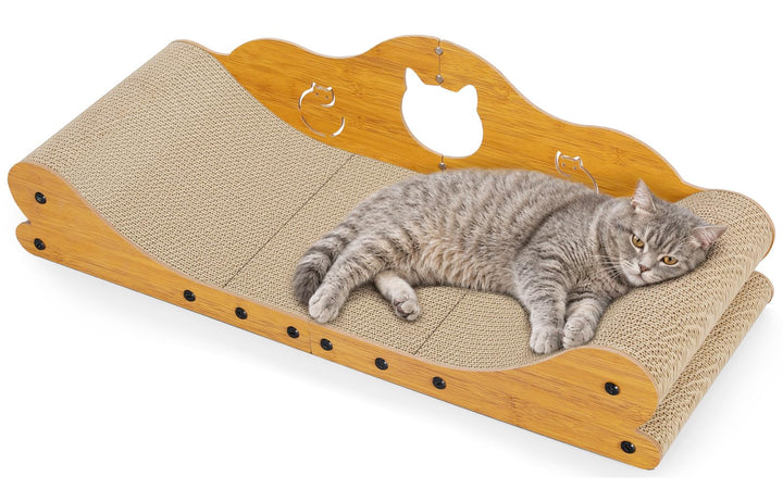 Gimars XXL Katzen Kratzbrett 78 cm im Sofa-Design, Kratzpappe für Katzen, Katzenkratzbretter &amp; Katze