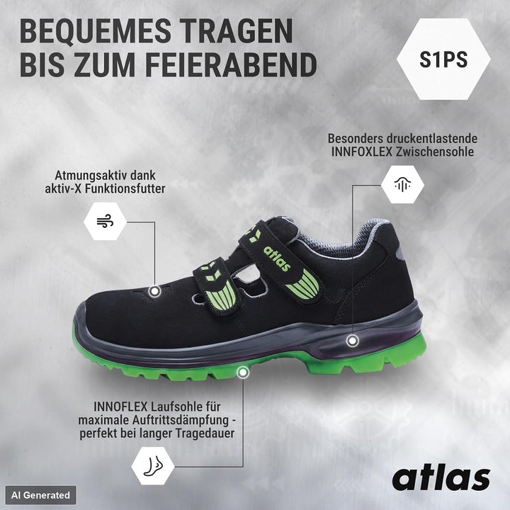 ATLAS Sicherheitsschuhe SL 265 XP Green ESD, 39 EU