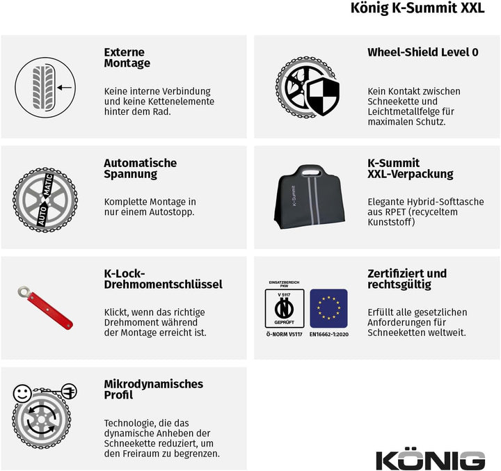 KÖNIG K-SUMMIT XXL K66 - Schneeketten, 2