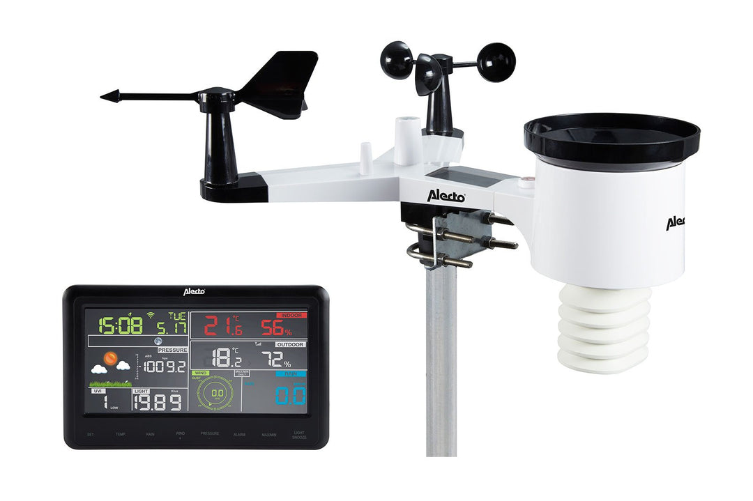 Alecto WS-5500 Wetterstation mit Regen, Wind Messer und Weather Underground APP, Schwarz, 37 x 41 x