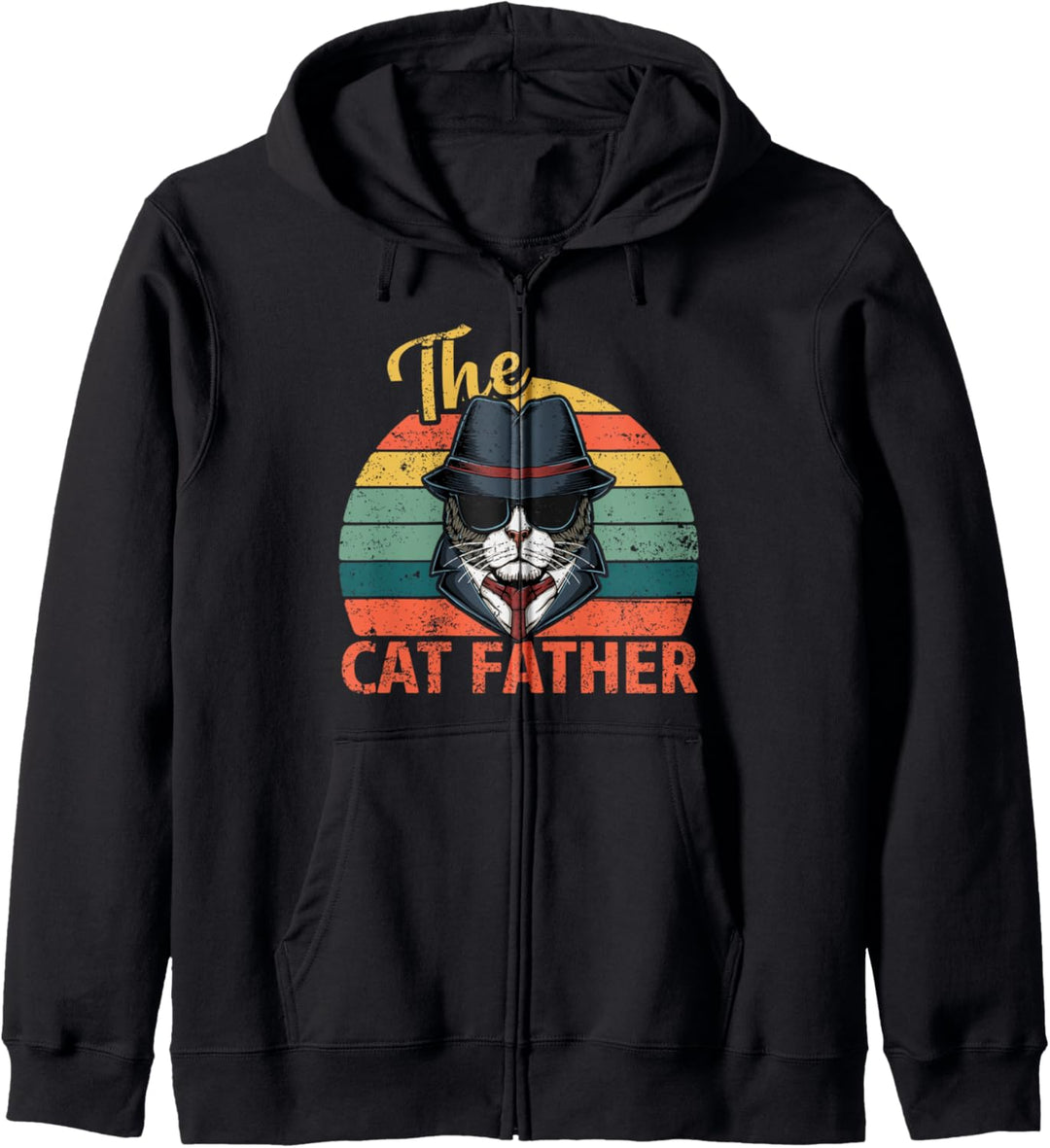 Retro Vintage Der Katzenvater - Cat Daddy Vatertag 2021 Kapuzenjacke