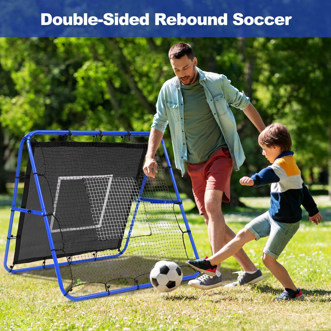 BAGAIL Doppelseitiges Rebounder-Netz, Fussballnetze, verstellbare Winkel, anpassbare Struktur, Rebou