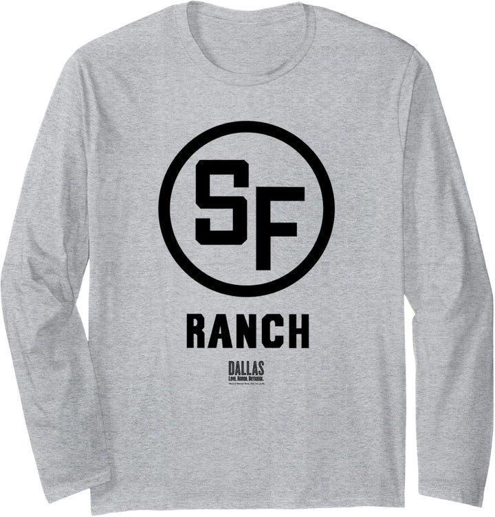 Dallas TV Series Southfork Ranch Gray Langarmshirt