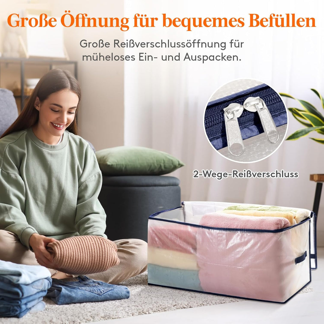 Lifewit 4 Stück 90L Umzugstaschen mit Griff, Aufbewahrungstasche für Bettdecken, Grosse Tasche mit R