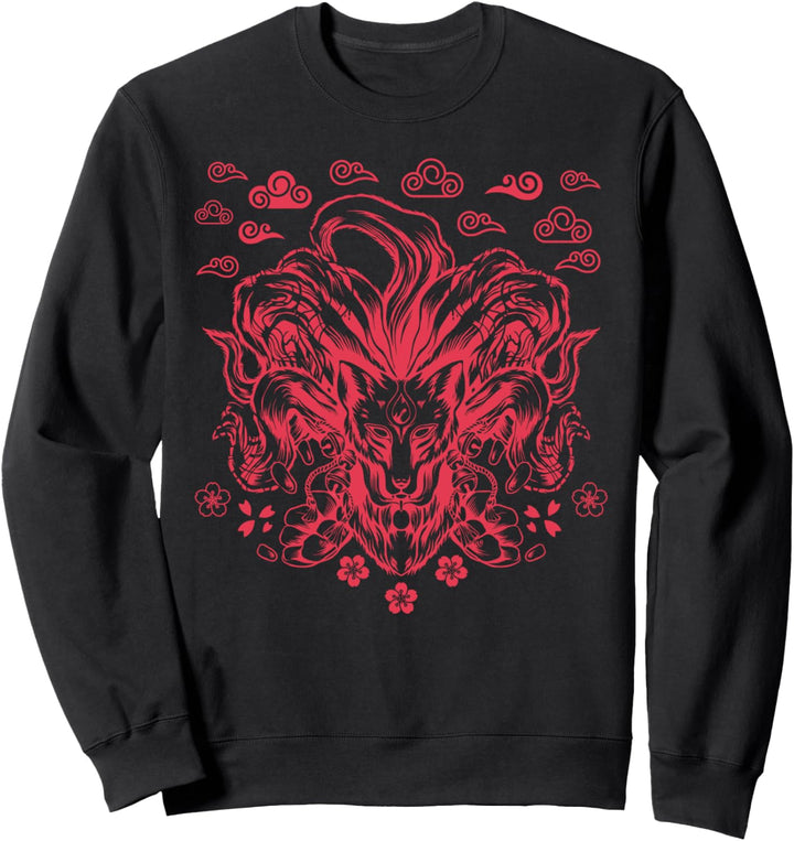 Japanische Anime Nine Tails Fox Kitsune Sweatshirt