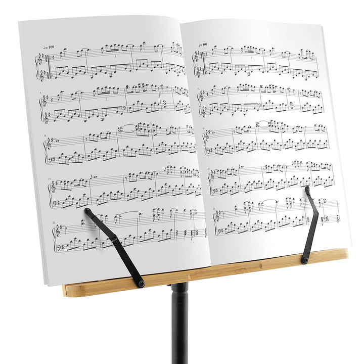 Theodore T-OMS-02 Notenständer – Orchesterpult aus Bambus, mit Stativfuss Bambus Schreibtisch Single