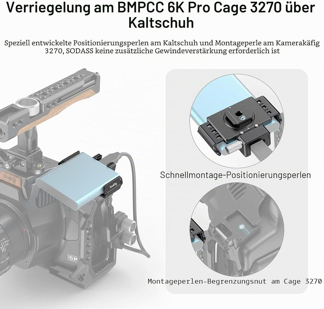 SMALLRIG SSD Halter Halterung nur für T5/T7 SSD Funktioniert für BMPCC 6K PRO Kamera und für BMPCC 6