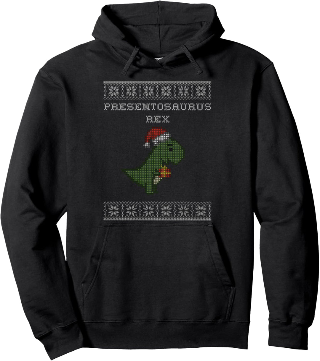 Xmas Dinosaurier T-Rex Presentosaurus Ugly Christmas Pullover Hoodie