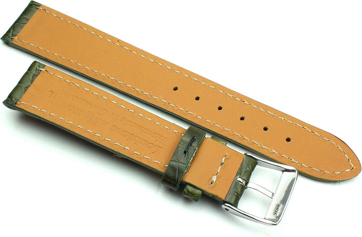 18mm Echt Alligator Klassik handgemacht in Deutschland Uhrenarmband Olive