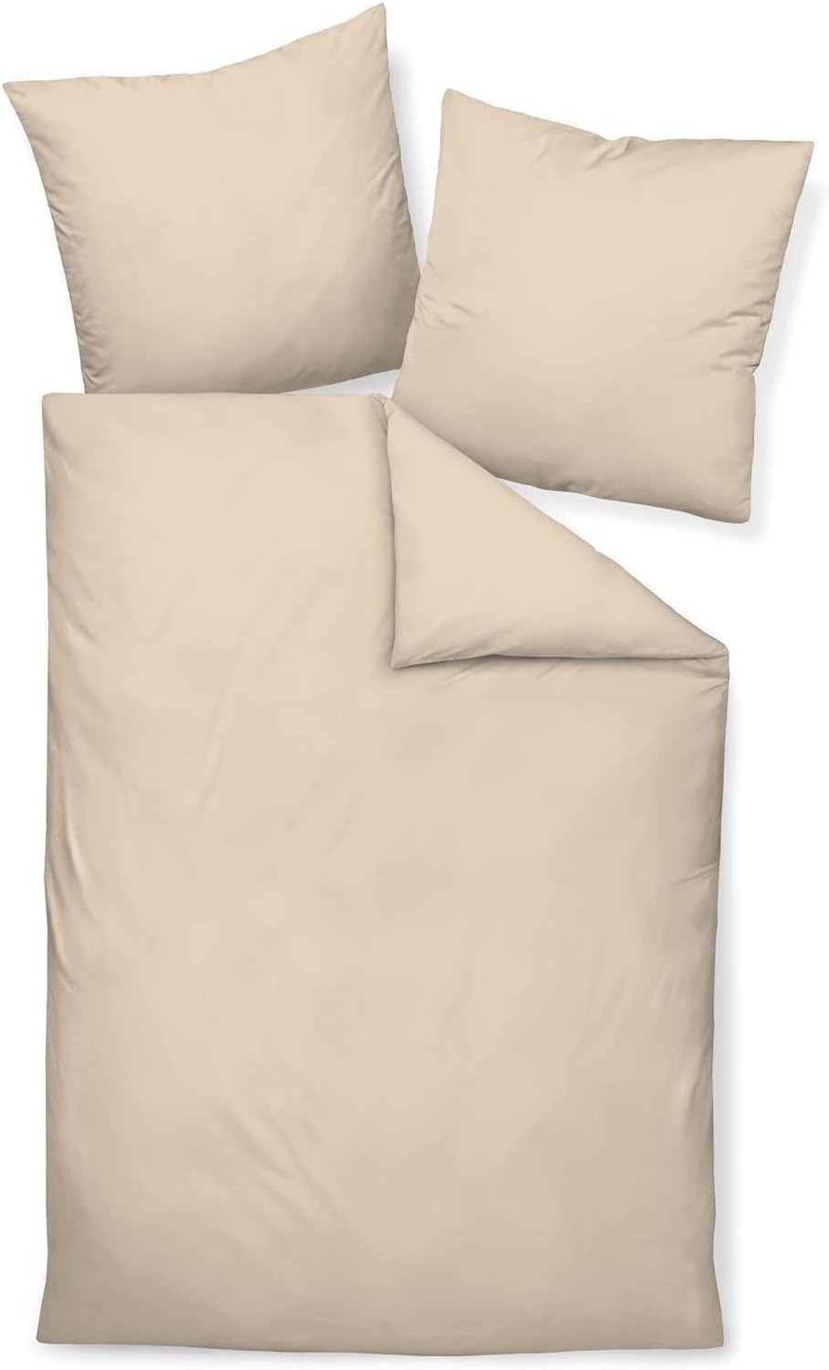 Janine Mako Satin Bettwäsche Uni Colors 200 x 220 cm Sand 200 cm x 220 cm Sand, 200 cm x 220 cm Sand