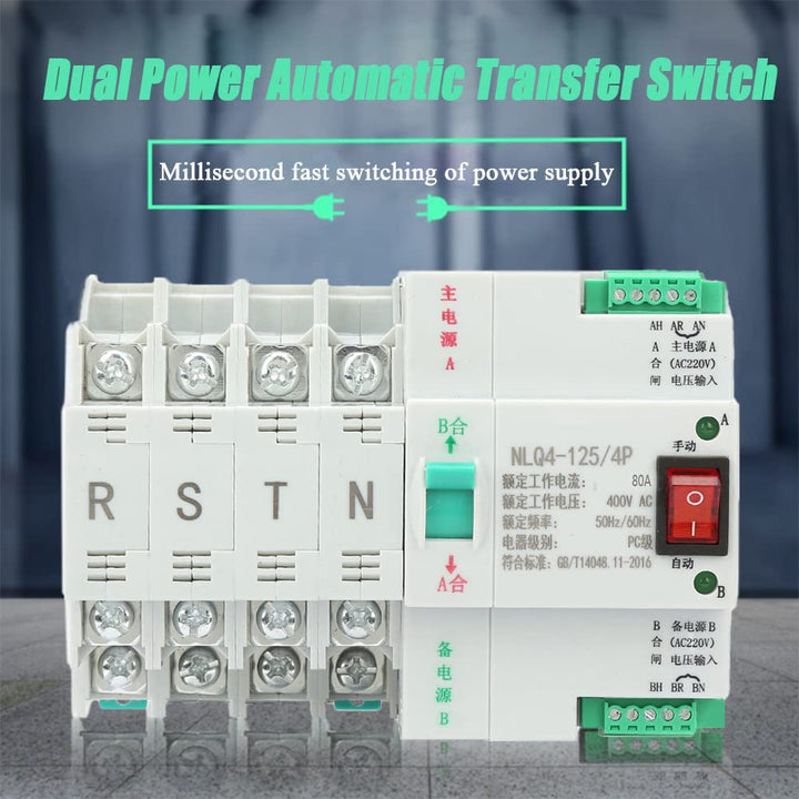 Automatischer Transferschalter, AC 400V 80A Dual Power Automatic Transferschalter 4P Automatischer U