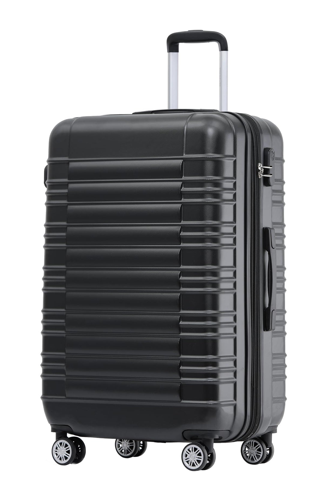 BEIBYE Zwillingsrollen Reisekoffer Koffer Trolleys Hartschale M-L-XL-Set (Schwarz, L) Schwarz L, Sch