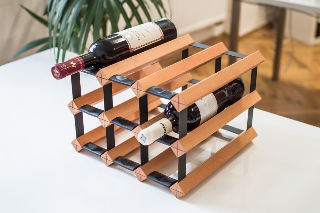 RAXI ™ Classic Premium Weinregal aus Holz mit luxuriösem Design/Flaschenregal für 9X Wein Flaschen -