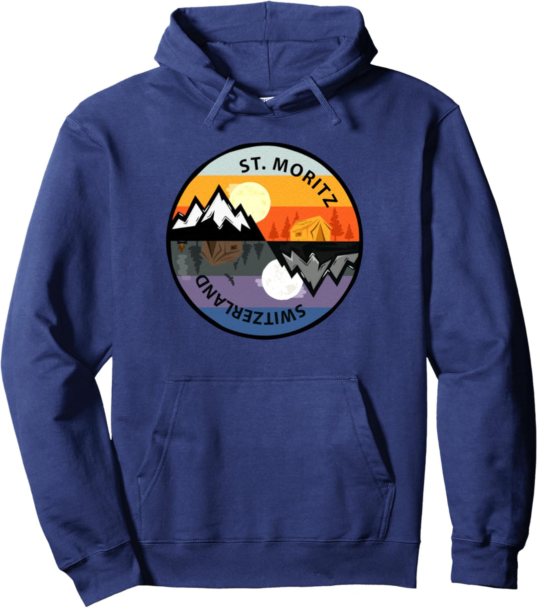 Retro Vintage St. Moritz, Schweiz Souvenir Pullover Hoodie