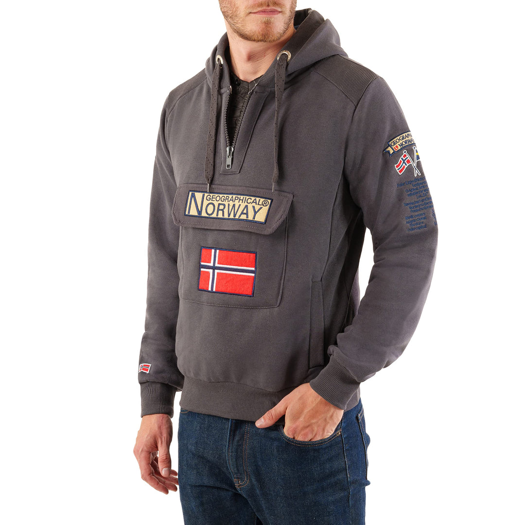 Geographical Norway GYMCLASS Men - Herren Kapuzenpullover Hoody XXL Dunkelgrau, XXL Dunkelgrau