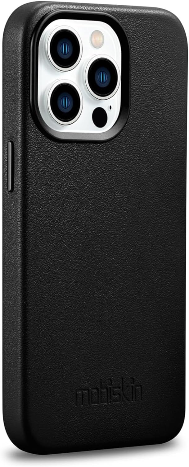 Mobiskin Hülle kompatibel mit Apple iPhone 14 PRO (6,1 Zoll), Handyhülle mit echtem Leder, Case, Sch