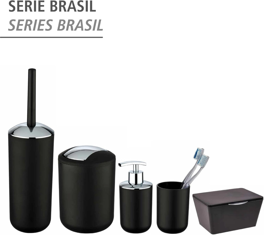 WENKO Kosmetikeimer Mod. Brasil S, 2 Liter Fassungsvermögen, Badezimmer-Mülleimer mit Schwingdeckel,